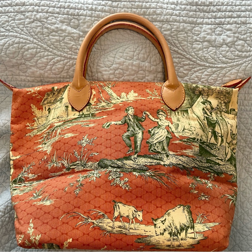Dooney & Bourke Orange Scenic Toile Tote - Picture 4 of 11